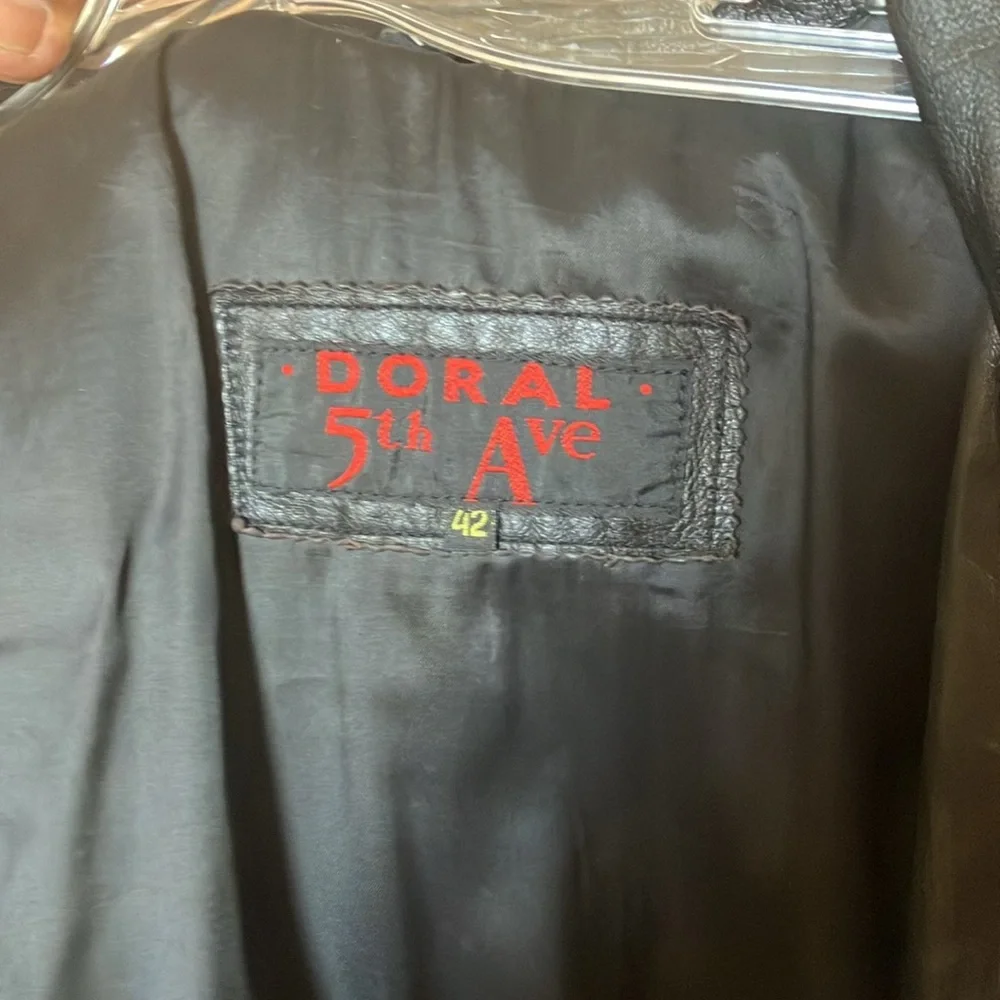 FINAL MARKDOWN Doral 5th ave Black Leather Jacket for Men 42